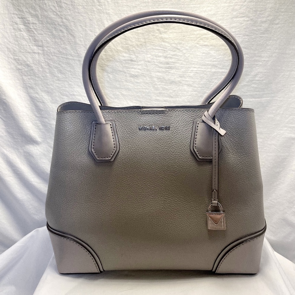 Michael Kors Mercer Gallery Pearl Grey Medium Satchel
